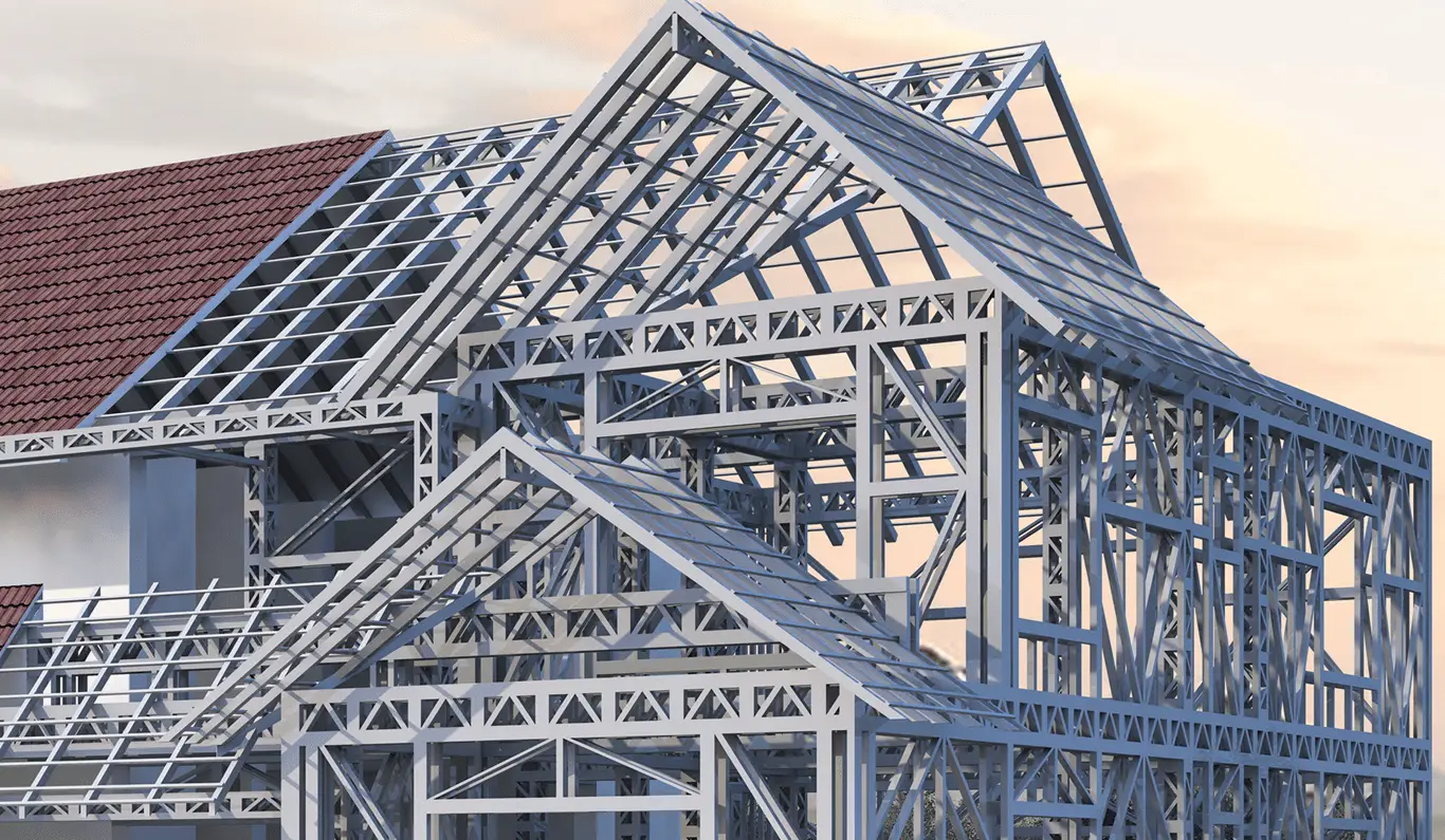 Tufframe steel frame structure on a construction site