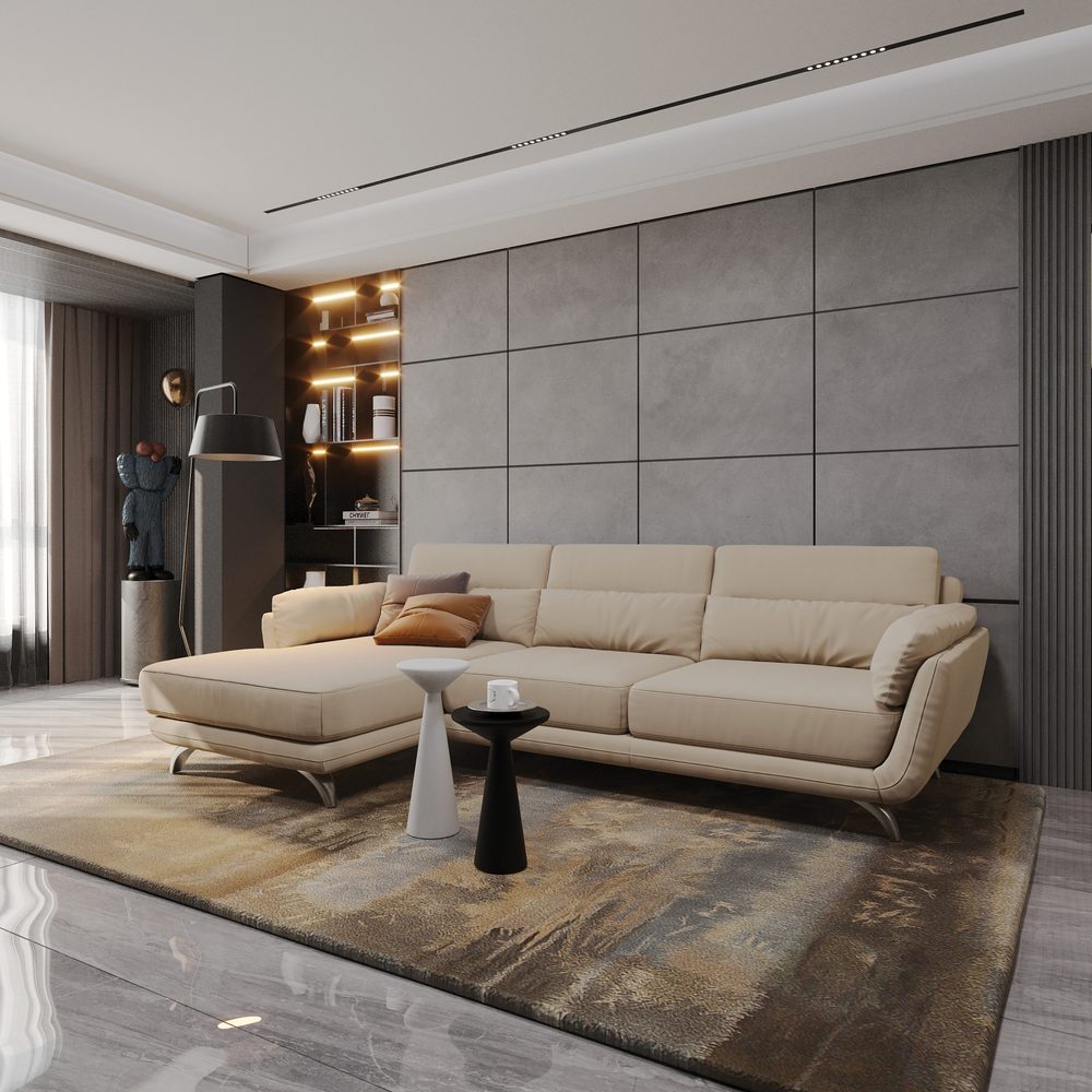 GEOCLAD custom profile cladding in a modern living room